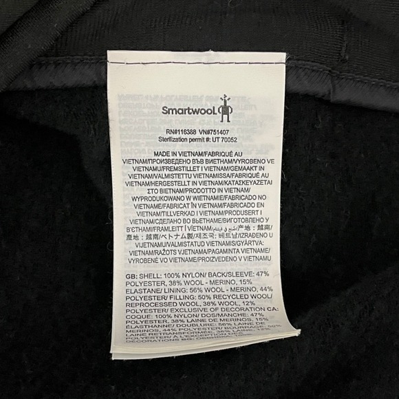 Smartwool Hybrid Jacket Mens Large Black Merino Wool Blend Insulated - Picture 4 of 10